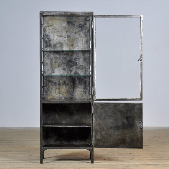 Image 1 of Vintage Iron And Glass Medical Cabinet, 1950’S