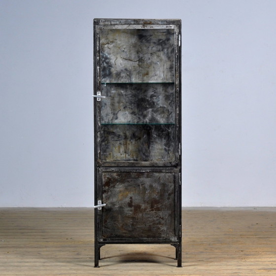 Image 1 of Vintage Iron And Glass Medical Cabinet, 1950’S
