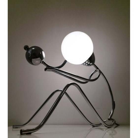 Image 1 of Lampada da tavolo vintage britannica in metallo cromato, anni '80