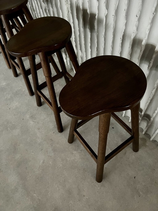 Set Of 4 “Saddle” Barstools