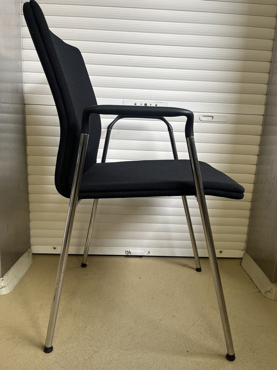 Image 1 of Black Visitor Chair With Armrest