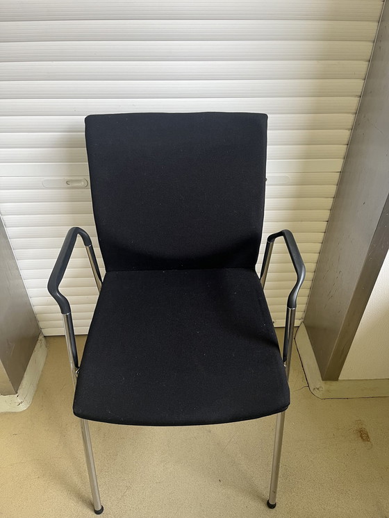 Image 1 of Black Visitor Chair With Armrest