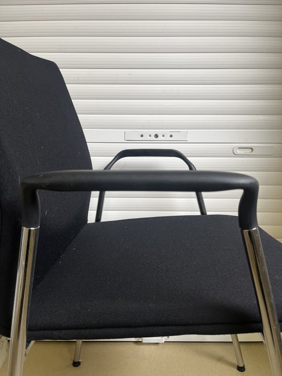 Image 1 of Black Visitor Chair With Armrest