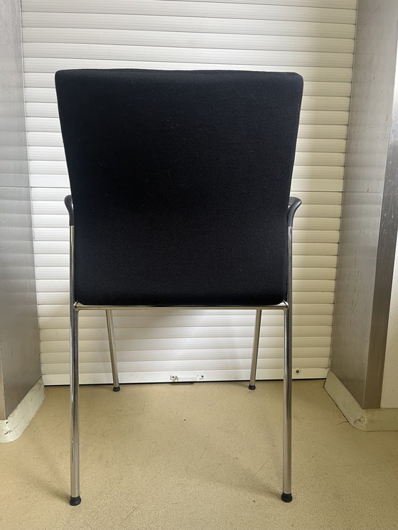 Image 1 of Black Visitor Chair With Armrest