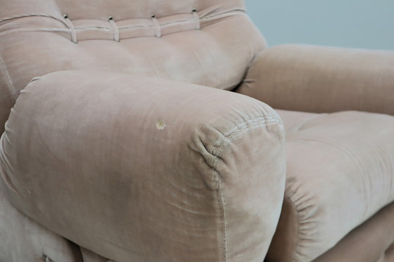 Image 1 of Vintage Pair Of Velvet Armchairs Mariani 1970S