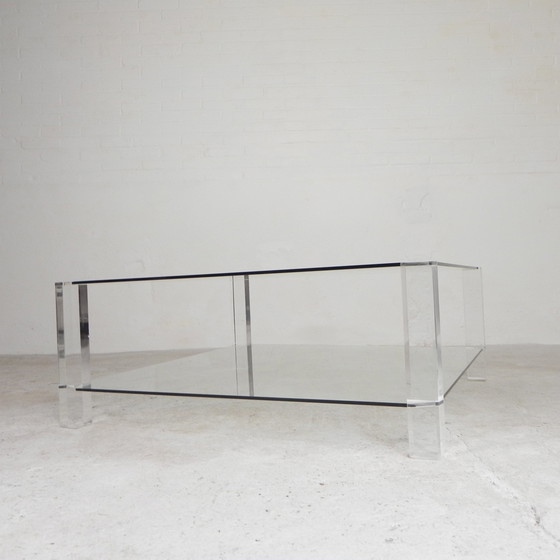 Image 1 of Mesa de vidrio con patas de acrílico, Bor Design, años 90