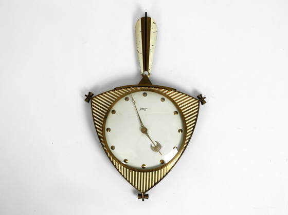 Image 1 of Original Mid Century mechanical Atlanta wall clock with 10 days movement and with gong