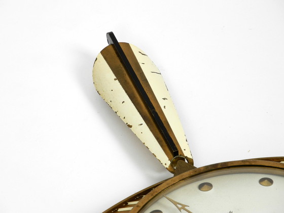 Image 1 of Original Mid Century mechanical Atlanta wall clock with 10 days movement and with gong