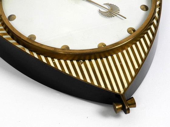 Image 1 of Original Mid Century mechanical Atlanta wall clock with 10 days movement and with gong