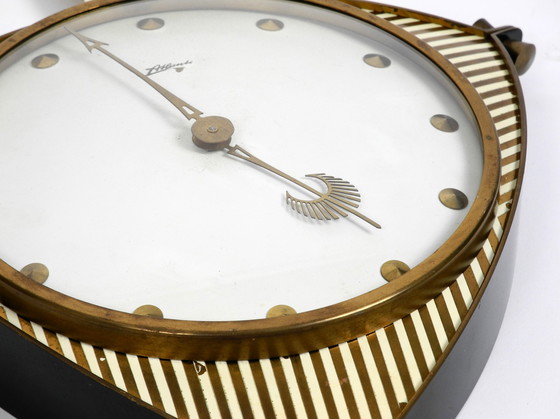 Image 1 of Original Mid Century mechanical Atlanta wall clock with 10 days movement and with gong