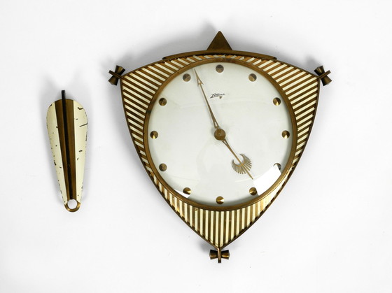 Image 1 of Original Mid Century mechanical Atlanta wall clock with 10 days movement and with gong