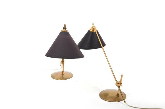 Image 1 of Lampes de table en laiton par Th. Valentiner, 1950, ensemble de 2