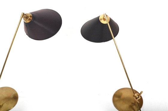 Image 1 of Lampes de table en laiton par Th. Valentiner, 1950, ensemble de 2