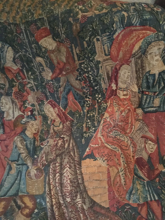 Image 1 of Vintage rug "Les vendanges" by Jules Pansu, France