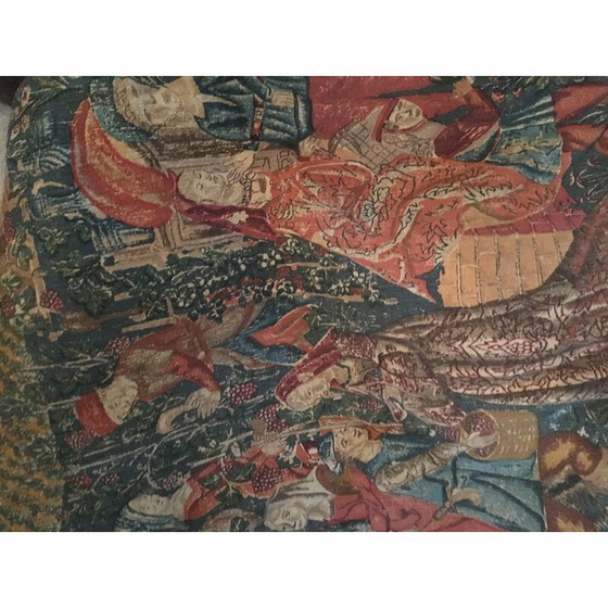 Image 1 of Vintage rug "Les vendanges" by Jules Pansu, France