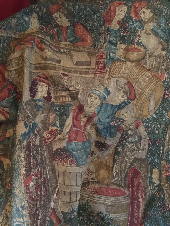Image 1 of Vintage rug "Les vendanges" by Jules Pansu, France