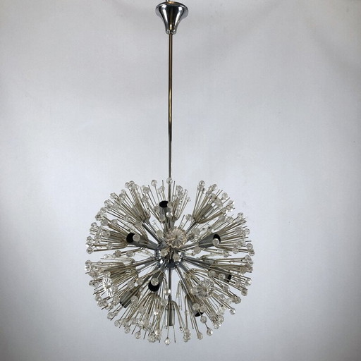 Vintage chrome and glass Sputnik chandelier by Emil Stejnar, 1970s