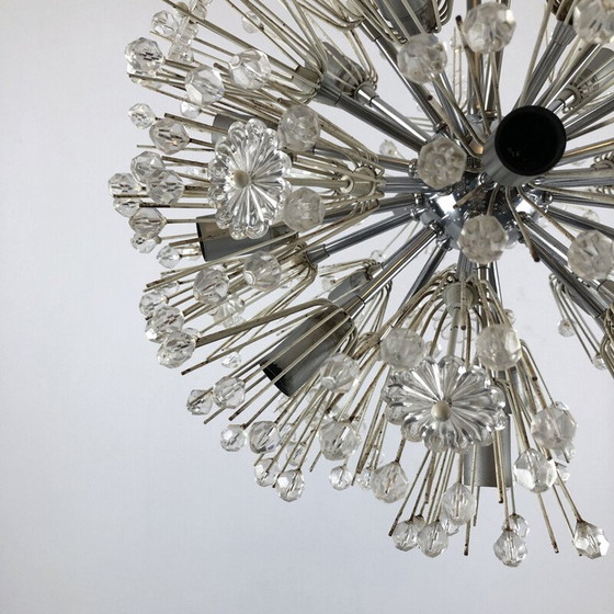 Image 1 of Vintage chrome and glass Sputnik chandelier by Emil Stejnar, 1970s