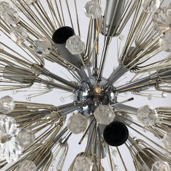 Image 1 of Vintage chrome and glass Sputnik chandelier by Emil Stejnar, 1970s