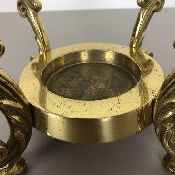 Image 1 of Vintage solid brass umbrella stand Hollywood Regency Italy 1970s