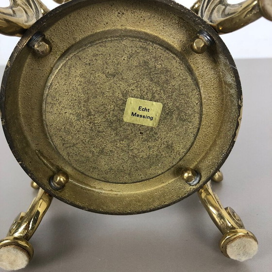 Image 1 of Vintage solid brass umbrella stand Hollywood Regency Italy 1970s