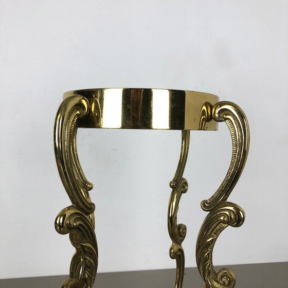 Image 1 of Vintage solid brass umbrella stand Hollywood Regency Italy 1970s