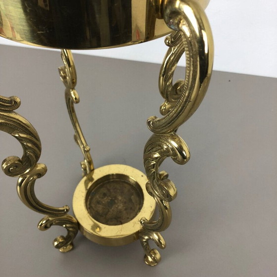 Image 1 of Vintage solid brass umbrella stand Hollywood Regency Italy 1970s