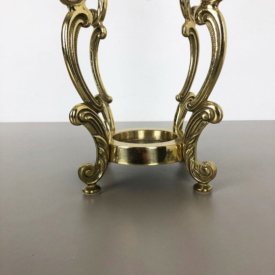Image 1 of Vintage solid brass umbrella stand Hollywood Regency Italy 1970s