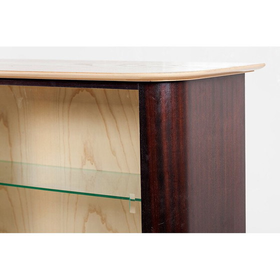 Image 1 of Vintage mahogany and ash sideboard with bar cabinet, France 1950