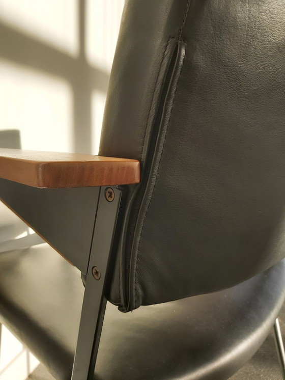 Image 1 of Cordemeyer Chair Black With Wood Armrest