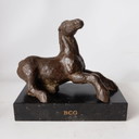Tony van der Vorst. Bronze horse sculpture on a marble base.