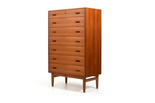 Commode Tallboy en teck de Omann Jun. 1960s