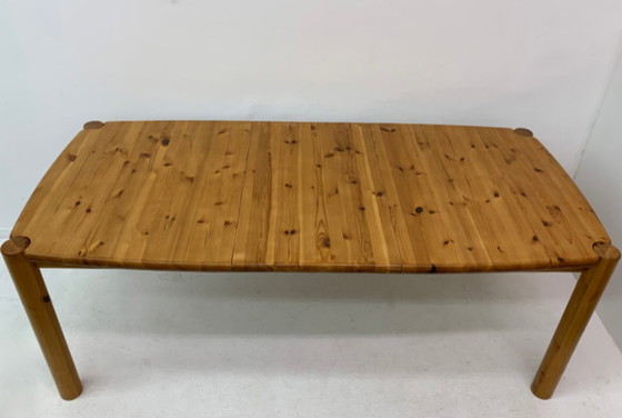 Image 1 of table de salle à manger extensible en pin, années 1970