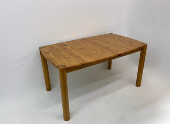 Image 1 of table de salle à manger extensible en pin, années 1970