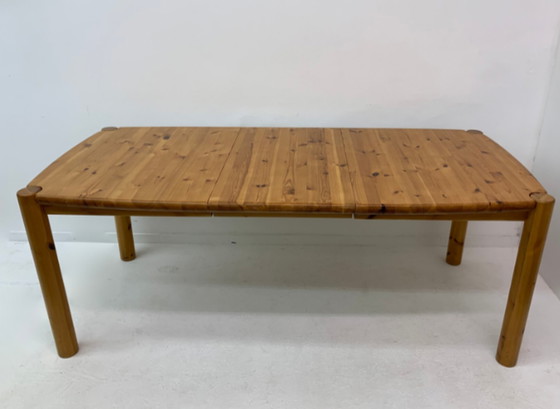 Image 1 of table de salle à manger extensible en pin, années 1970