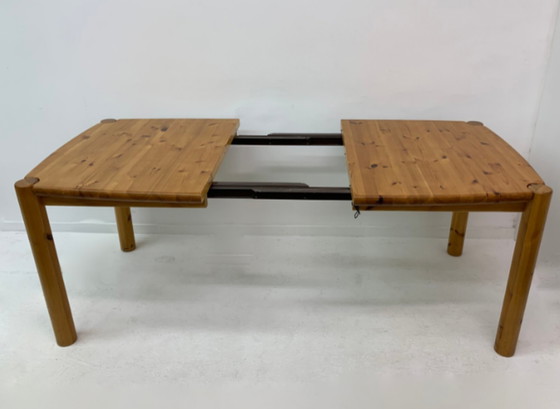 Image 1 of table de salle à manger extensible en pin, années 1970