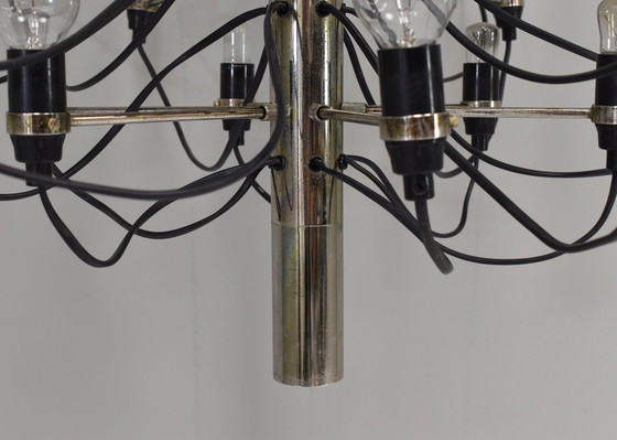 Image 1 of Early edition Gino Sarfatti 2097/30 Brass chandelier for Arteluce / Flos, Italy – 1958