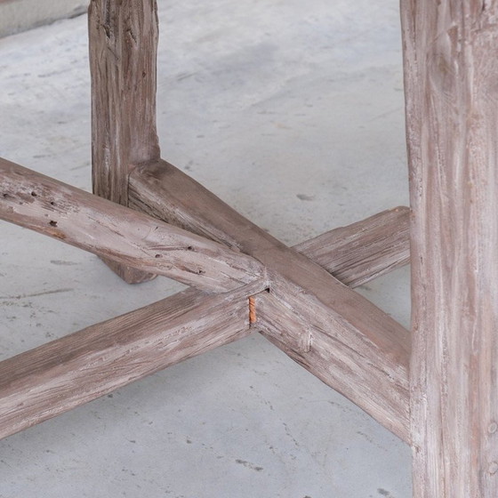 Image 1 of Vintage stained pine console table, Belgium 1920s