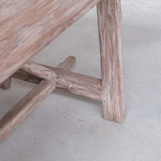 Image 1 of Vintage stained pine console table, Belgium 1920s