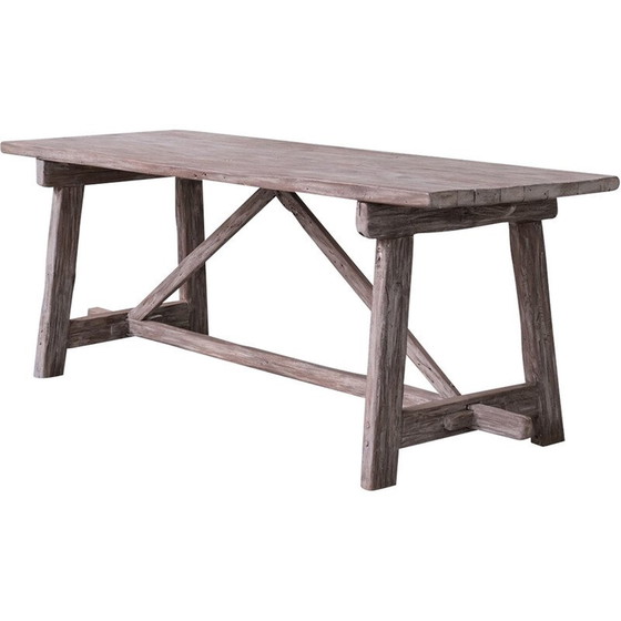 Image 1 of Vintage stained pine console table, Belgium 1920s