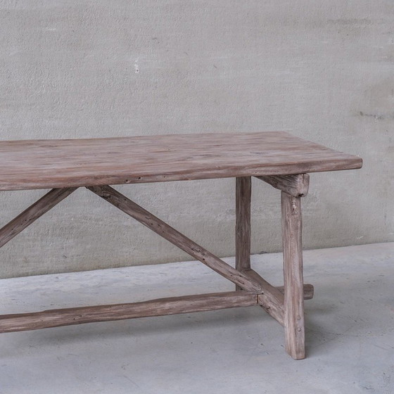 Image 1 of Vintage stained pine console table, Belgium 1920s