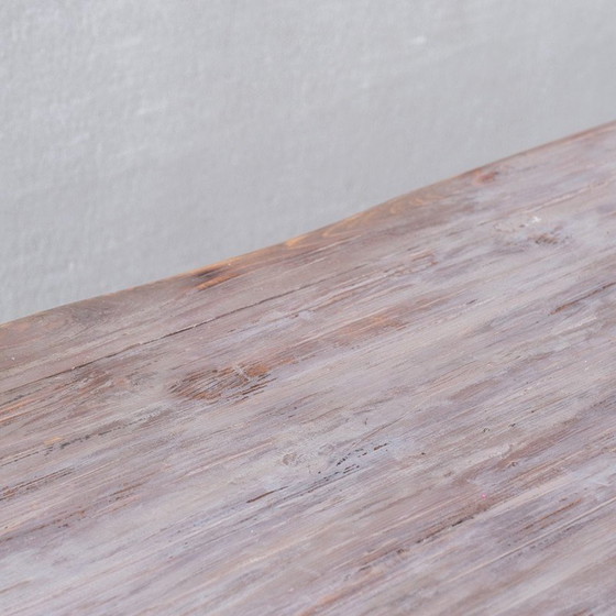 Image 1 of Vintage stained pine console table, Belgium 1920s