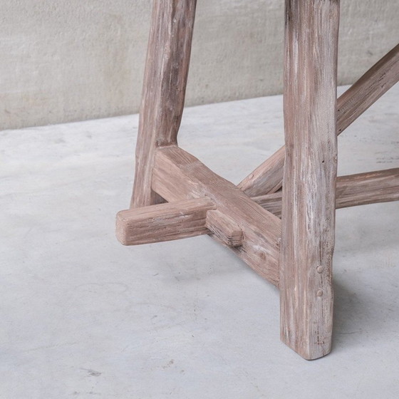 Image 1 of Vintage stained pine console table, Belgium 1920s