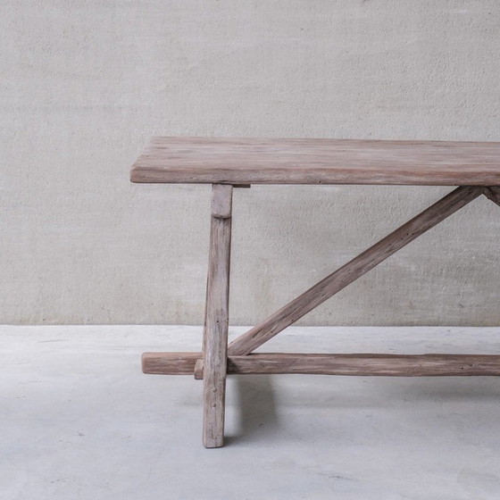 Image 1 of Vintage stained pine console table, Belgium 1920s
