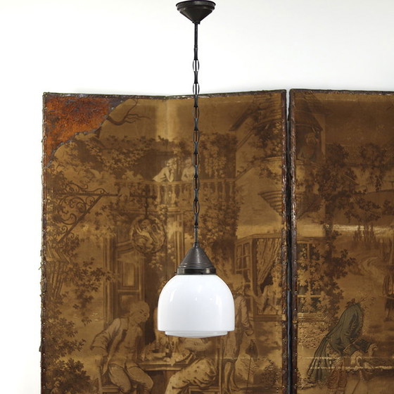 Image 1 of Art Deco Opaline Pendant Lamp