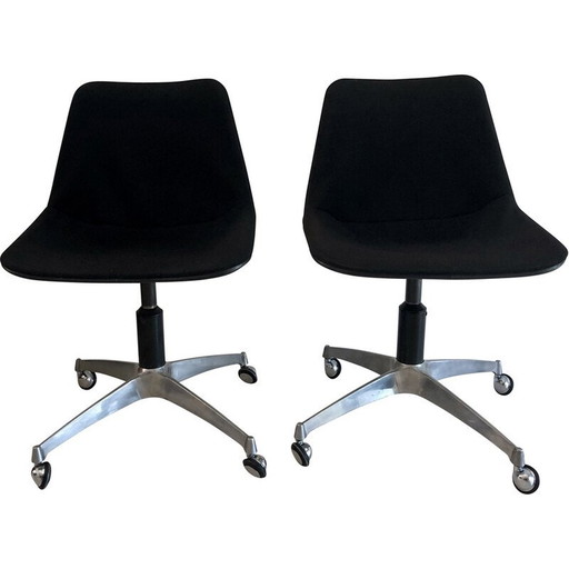 Vintage cast aluminium office chair by Robin and Lucienne Day for Castelli, Italy 1970