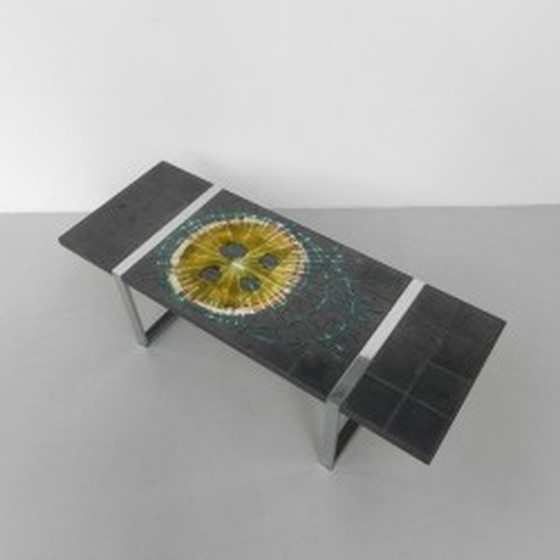 Image 1 of Belarti tile table chrome frame, 40 tiles - 1970s