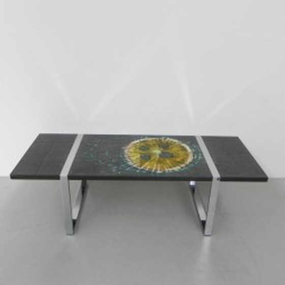 Image 1 of Belarti tile table chrome frame, 40 tiles - 1970s