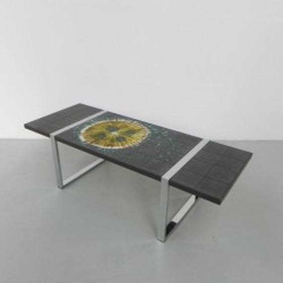 Image 1 of Belarti tile table chrome frame, 40 tiles - 1970s