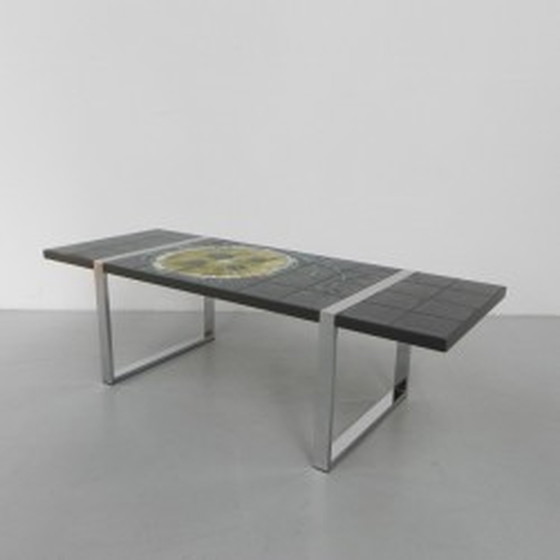 Image 1 of Belarti tile table chrome frame, 40 tiles - 1970s